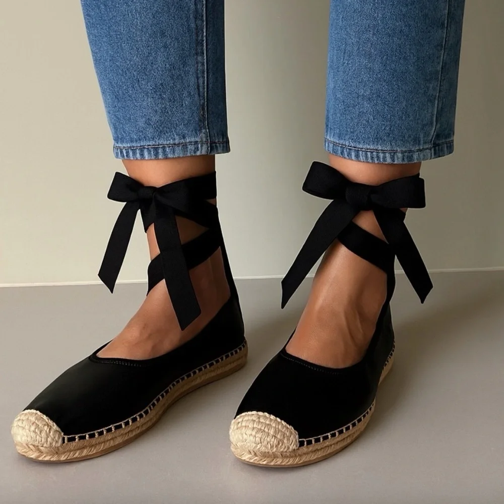 Sam Edelman Ballet Slipper Platform Espadrille Leather Ankle Lace Sample Maisy